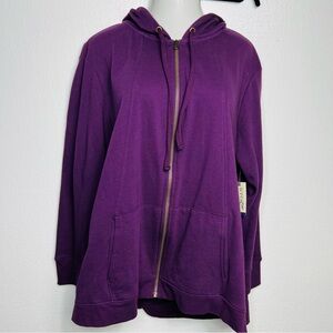 Terra & Sky purple zip warm long sleeve size 2X NWT